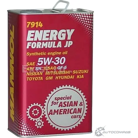 Моторное масло синтетическое Energy Formula JP 5W-30 API SN, 4 л MANNOL 4030 A A4AN 1436798681 изображение 0