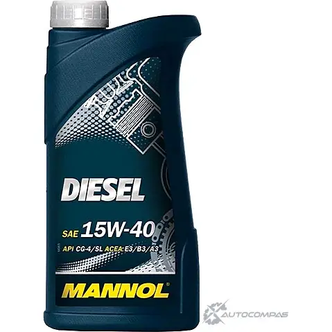 Моторное масло минеральное Diesel 15W-40 API CG-4-CF-4-CF-SL, 1 л MANNOL 1436799214 ZEQC NCM 4036021101453