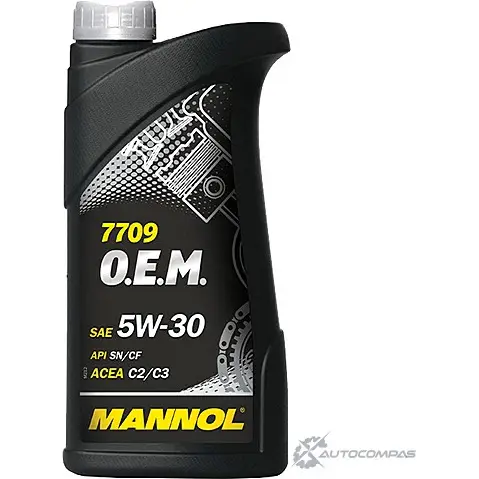 Моторное масло синтетическое 7709 O.E.M. 5W-30 API SN PLUS, 1 л MANNOL 1436799196 4036021101538 E CQR1JE