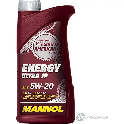 Моторное масло синтетическое Energy Ultra JP 5W-20 API SN, 1 л MANNOL 4036021101583 XU5CS CB 1436799177