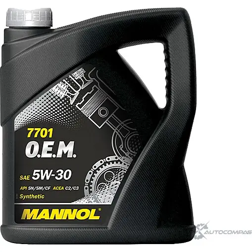 Моторное масло синтетическое 7701 O.E.M. 5W-30 API SN-SM-CF, 4 л MANNOL 4036021401447 1436799203 I6R 82IN
