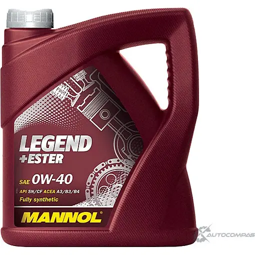 Моторное масло синтетическое Legend+Ester 0W-40 API SN-CH-4, 4 л MANNOL X 8DT1PT 4036021404400 1436799237