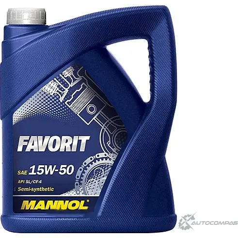 Моторное масло полусинтетическое FAVORIT 15W-50, 5 л MANNOL 9ZXR E3 1436799115 4036021505404