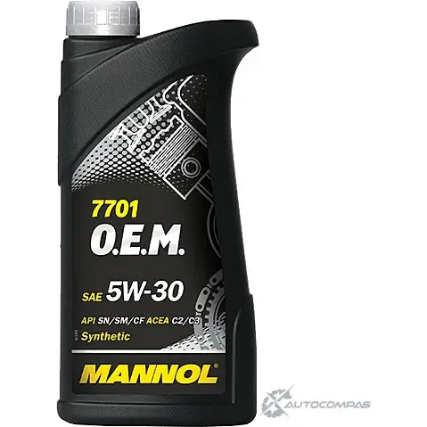 Моторное масло синтетическое 7701 O.E.M. 5W-30 API SN-SM-CF, 1 л MANNOL GM10144 JTEF3 0 1436799023