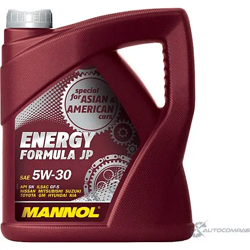 Моторное масло синтетическое Energy Formula JP 5W-30 API SN, 4 л MANNOL JP40143 2N BW8 1436799005