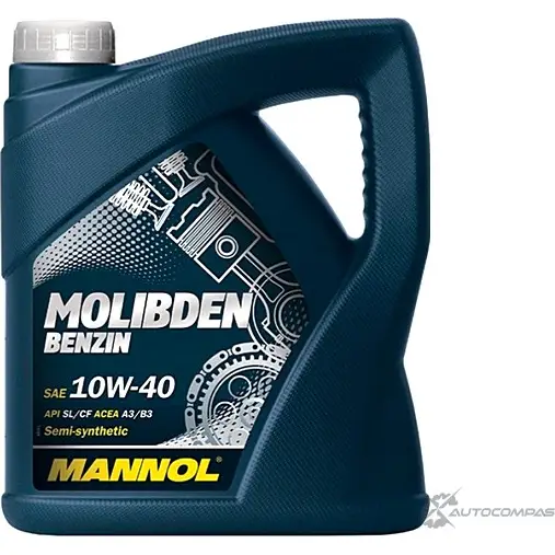 Моторное масло полусинтетическое MOLIBDEN BENZIN 10W-40, 4 л MANNOL 5SX TT8 1436799082 MB40430