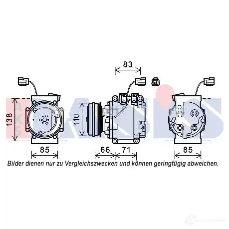 Компрессор кондиционера AKS DASIS V11 1N 880038 4044455548232 852664n изображение 0