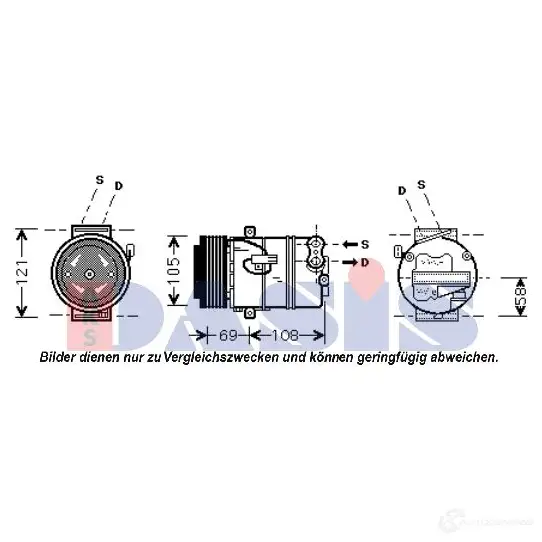 Компрессор кондиционера AKS DASIS 879571 T OLXZ 4044455436874 851564n