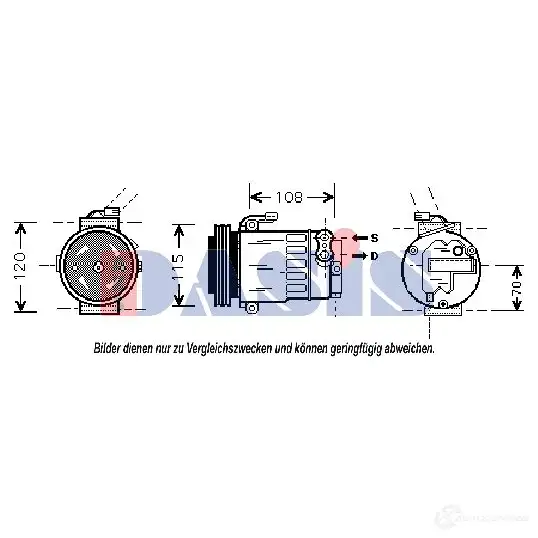 Компрессор кондиционера AKS DASIS 880282 4044455355762 0FZM L 853720n