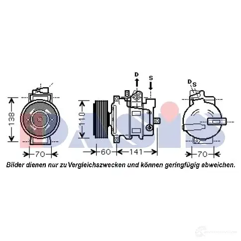 Компрессор кондиционера AKS DASIS 851656n 879628 4044455019145 O TTWX3U