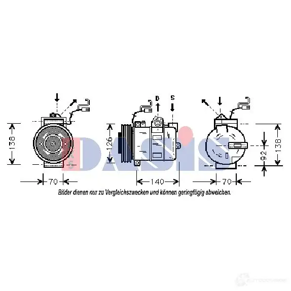 Компрессор кондиционера AKS DASIS 851085n 46 HNOX 879446 4044455452140 - Изображение 1