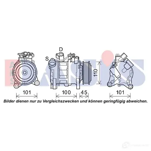 Компрессор кондиционера AKS DASIS 852743n A 34E8A 4044455555643 880109