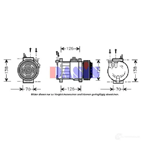 Компрессор кондиционера AKS DASIS 850250n 4044455354444 ITONF6 8 878984 изображение 0