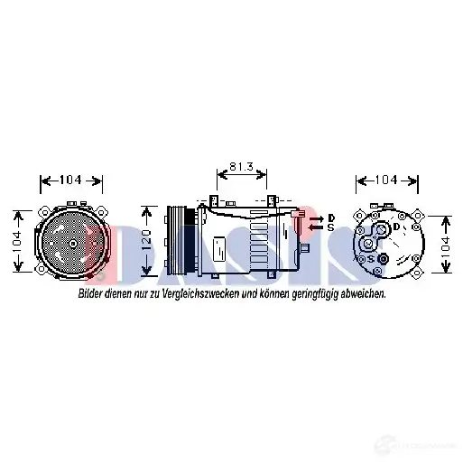 Компрессор кондиционера AKS DASIS 4044455357124 879125 850509n KFB N7 изображение 0