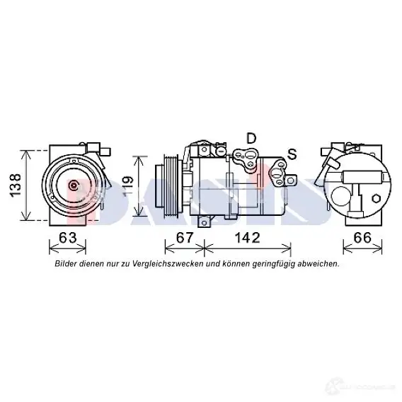 Компрессор кондиционера AKS DASIS WJW 8BH 4044455554530 880104 852737n изображение 0