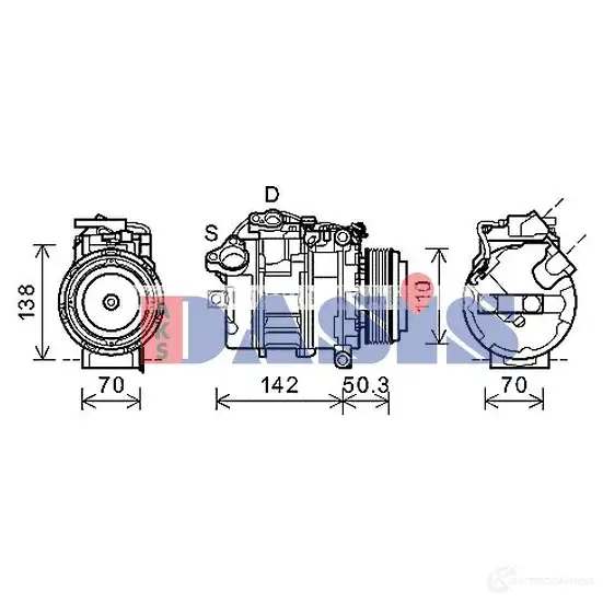 Компрессор кондиционера AKS DASIS 852397n 4044455532859 0OMB73 F 879885 изображение 1