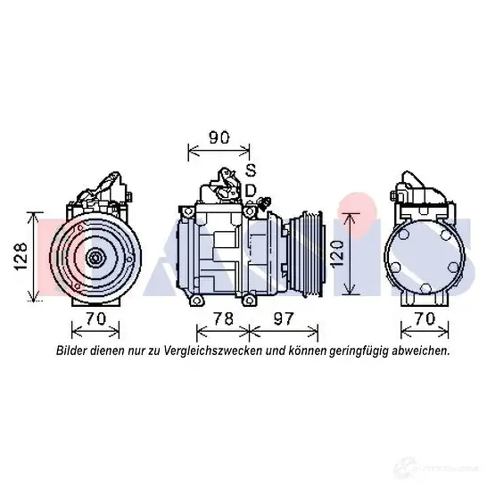 Компрессор кондиционера AKS DASIS 4044455542001 880014 852634n 2 YKGXAH