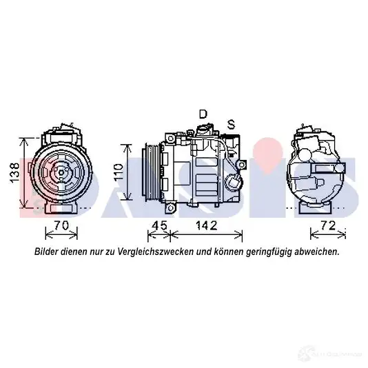 Компрессор кондиционера AKS DASIS 4044455542377 879977 WS37 2MD 852595n