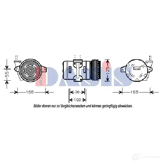 Компрессор кондиционера AKS DASIS 4044455363705 851106n OE 568NM 879453