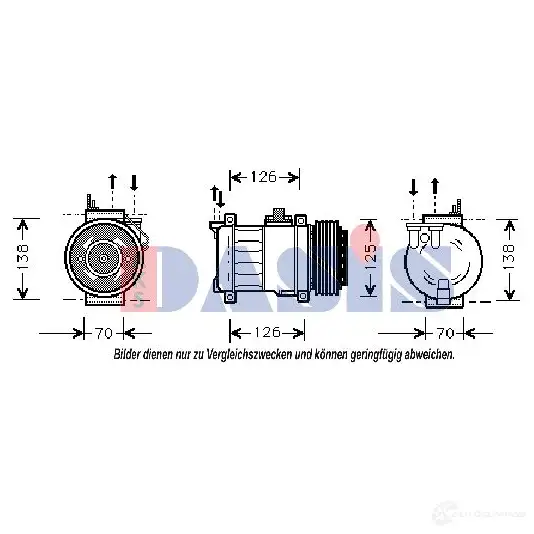 Компрессор кондиционера AKS DASIS 850732n 6109494 J HHLG3 4044455361916 изображение 0