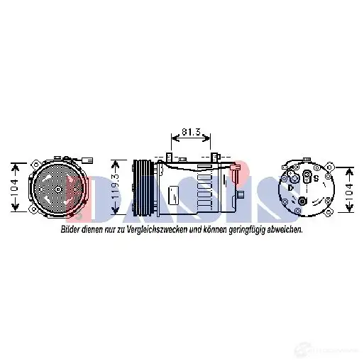 Компрессор кондиционера AKS DASIS 878965 5K JY2 850200n 4044455354420 изображение 0