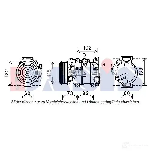 Компрессор кондиционера AKS DASIS 852679n 4044455549062 7 AU8B6 880052