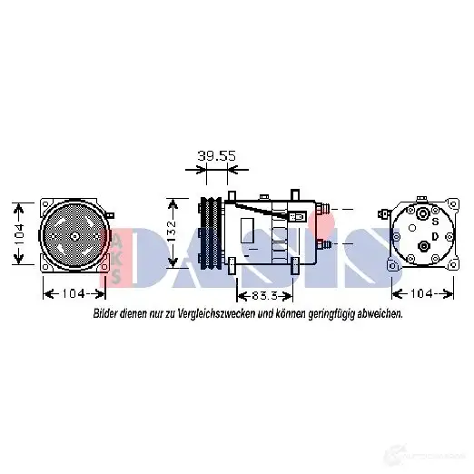 Компрессор кондиционера AKS DASIS 850649n 4044455451006 879199 5 DF762