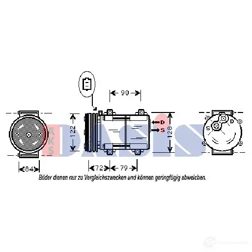 Компрессор кондиционера AKS DASIS 879485 4044455363989 851378n POJ G4 изображение 0