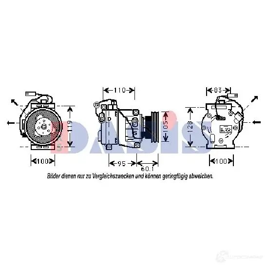 Компрессор кондиционера AKS DASIS 850562n 4044455451617 879162 YHT WM