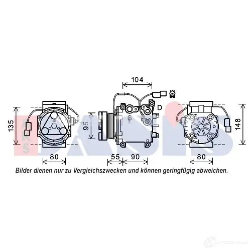 Компрессор кондиционера AKS DASIS 4044455548539 880047 1EN DUP 852674n изображение 0