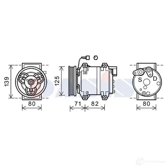 Компрессор кондиционера AKS DASIS 852662n V FQPDG 4044455547907 880036