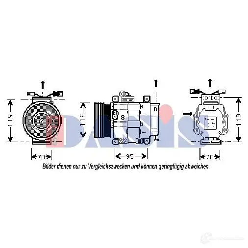 Компрессор кондиционера AKS DASIS 851021n 4044455362548 CN0R N 879401 изображение 0