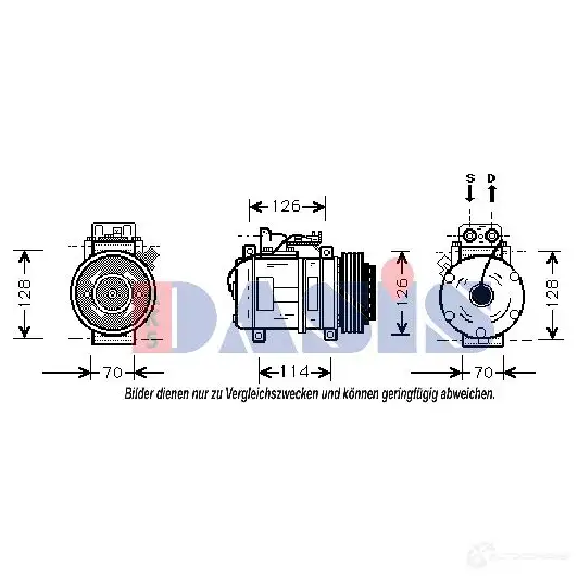 Компрессор кондиционера AKS DASIS YON P5Z 850720n 6109512 4044455361886