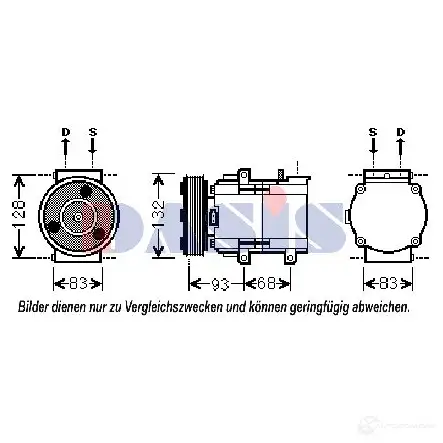 Компрессор кондиционера AKS DASIS 879707 4HMTJ T5 4044455468493 851830n изображение 0