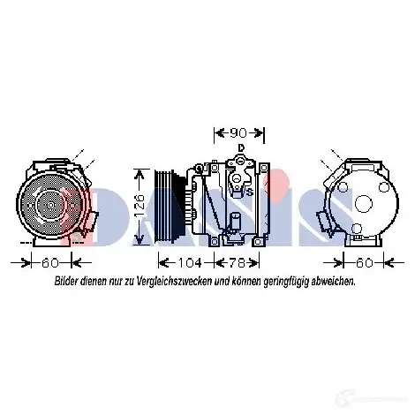 Компрессор кондиционера AKS DASIS 879608 4044455450498 Y ZR130 851629n