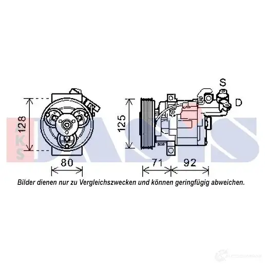 Компрессор кондиционера AKS DASIS 4044455542193 U S4RZ 879995 852614n изображение 0