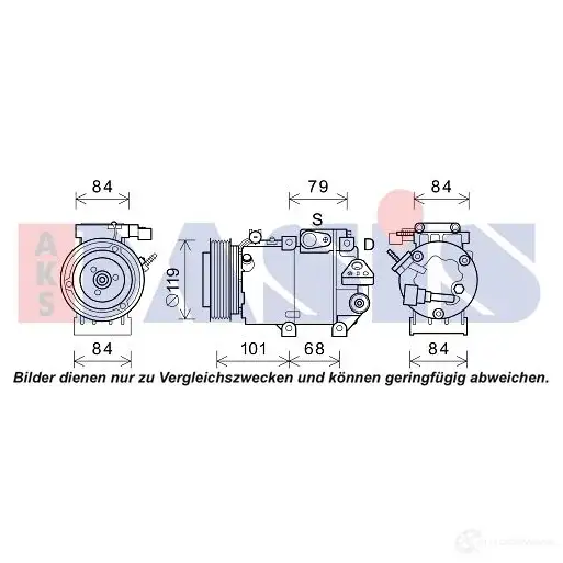 Компрессор кондиционера AKS DASIS 4044455677055 880192 I QCQY 852836n
