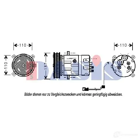 Компрессор кондиционера AKS DASIS 880328 858210n BXR F5 4044455357766