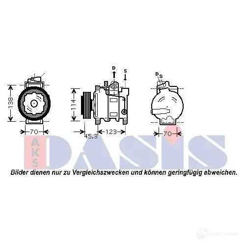 Компрессор кондиционера AKS DASIS 4044455436751 879561 851552n L BJGNF