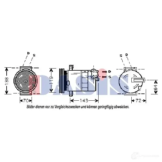 Компрессор кондиционера AKS DASIS 9Q SRB 879403 851024n 4044455452034 изображение 0