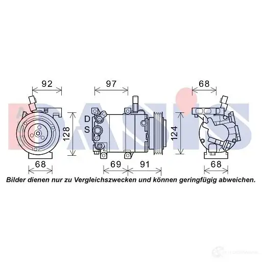 Компрессор кондиционера AKS DASIS L8HE P3 880190 4044455677079 852834n