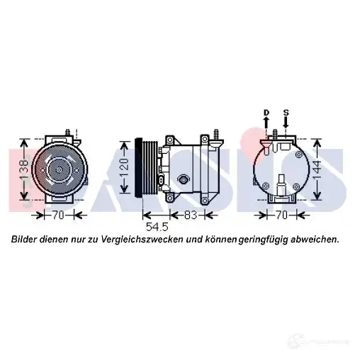 Компрессор кондиционера AKS DASIS 851929n 879801 4044455502661 JA IND изображение 0