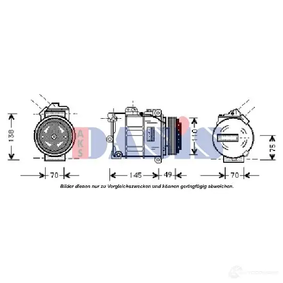 Компрессор кондиционера AKS DASIS O0AU 7 858090n 4044455451440 6109538