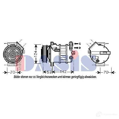 Компрессор кондиционера AKS DASIS J7H PDY0 4044455469032 851885n 879758