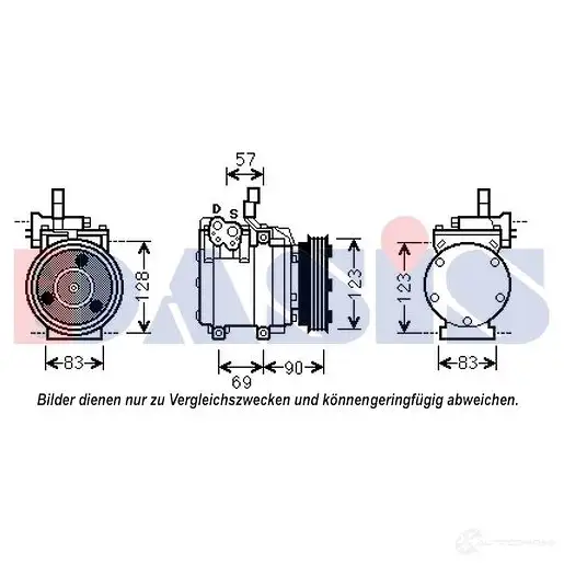 Компрессор кондиционера AKS DASIS 4044455542681 879946 852562n 4KVN4 D