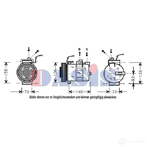 Компрессор кондиционера AKS DASIS BDQYHC P 850487n 879108 4044455451570