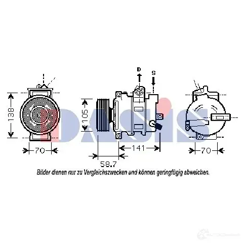 Компрессор кондиционера AKS DASIS GOP LF7 879674 851796n 4044455468165 изображение 0