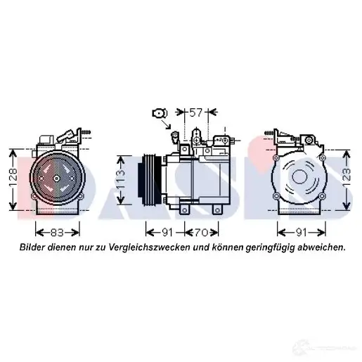 Компрессор кондиционера AKS DASIS O6CR 68 4044455502975 851961n 879832 изображение 0