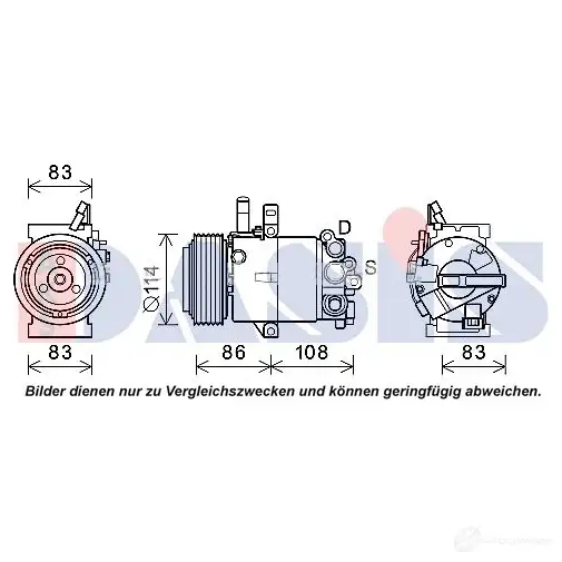 Компрессор кондиционера AKS DASIS 880168 FNE KIN 852808n 4044455566519 изображение 0