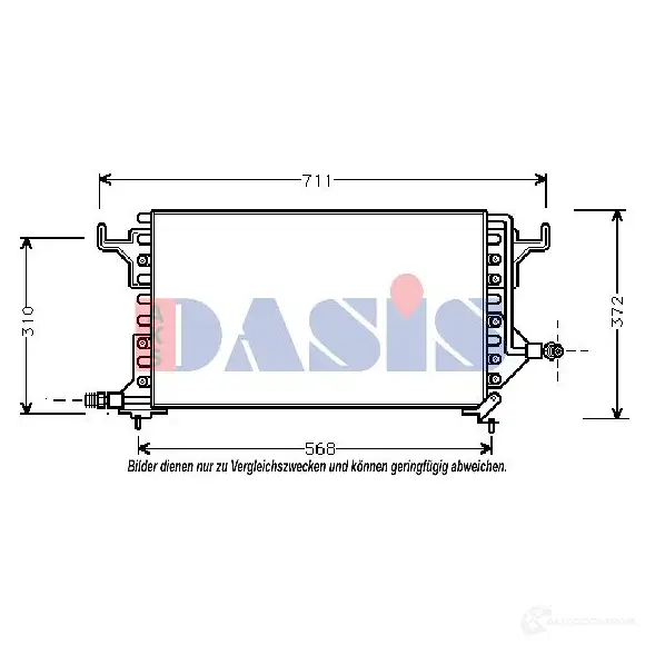 Радиатор кондиционера AKS DASIS OCSRWW D 062070n 867013 4044455318019